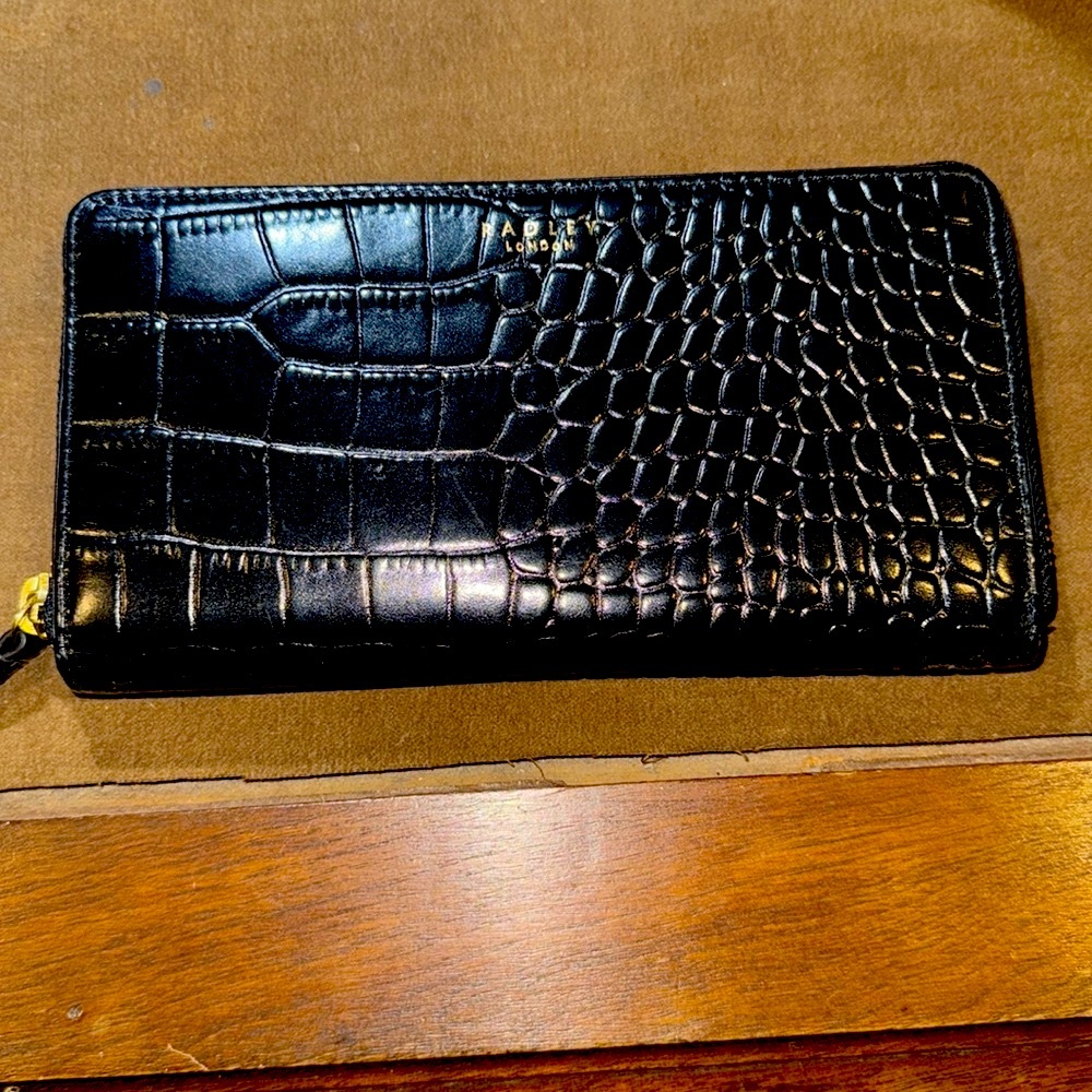 RADLEY black leather croco wallet. excellent condition- Matching bag listed too